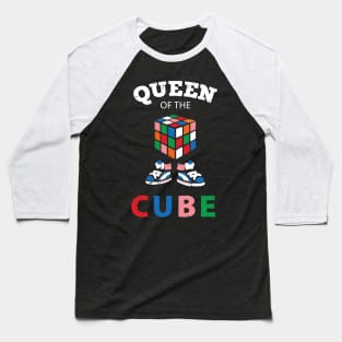 Queen Of The Cube Rubik's Rubiks Cube Rubik Cube Retro Colorful son Cube Game math kids gift Fun Gift for Cuber Spinning Rubix Baseball T-Shirt